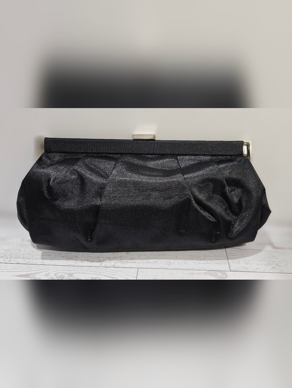 Elegant Black Satin Evening Clutch